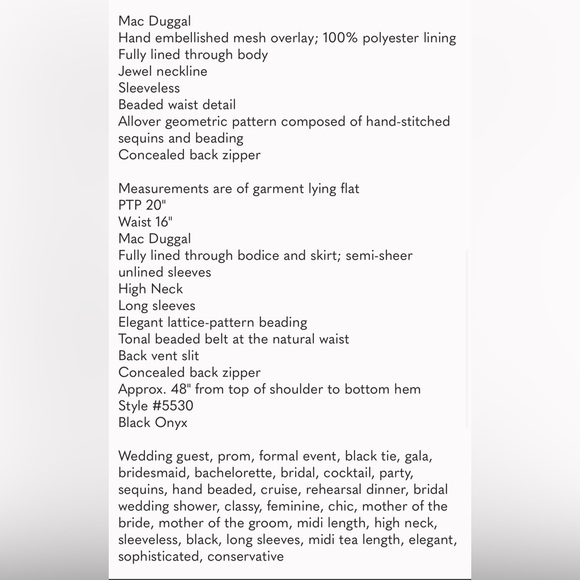 MAC DUGGAL Wedding Guest Prom Formal Cocktail Midi Dress • size 12 NWT - Picture 4 of 4